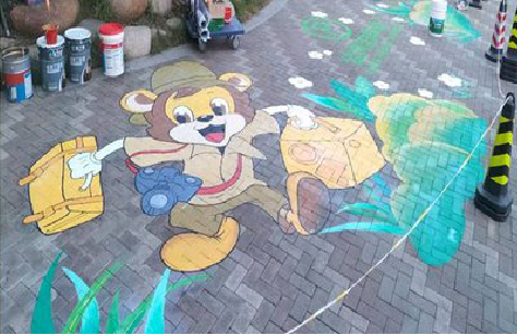 云县夏季画地面彩绘会遇到的问题