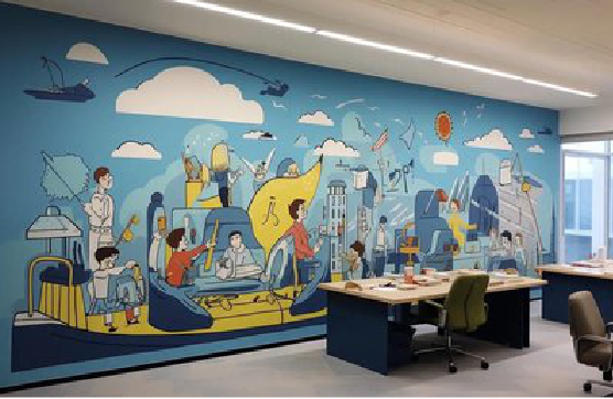 云县办公室墙绘的特点。