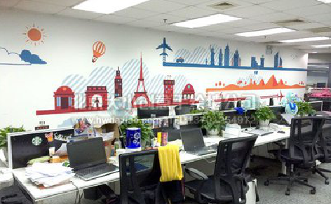 云县教你设计办公室墙绘的方法。